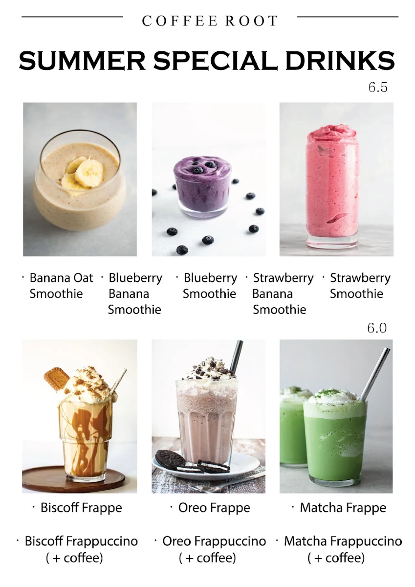 Menu, COFFEE ROOT