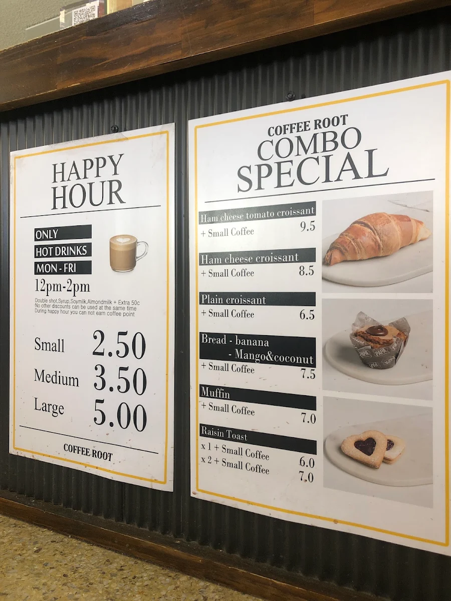 Menu, COFFEE ROOT
