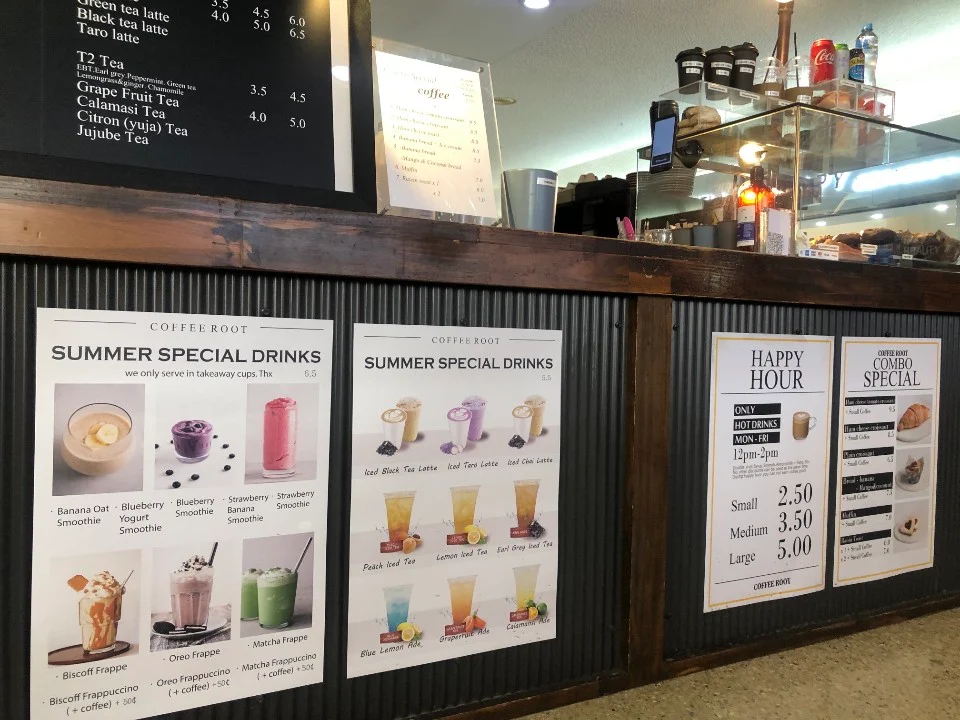Menu, COFFEE ROOT