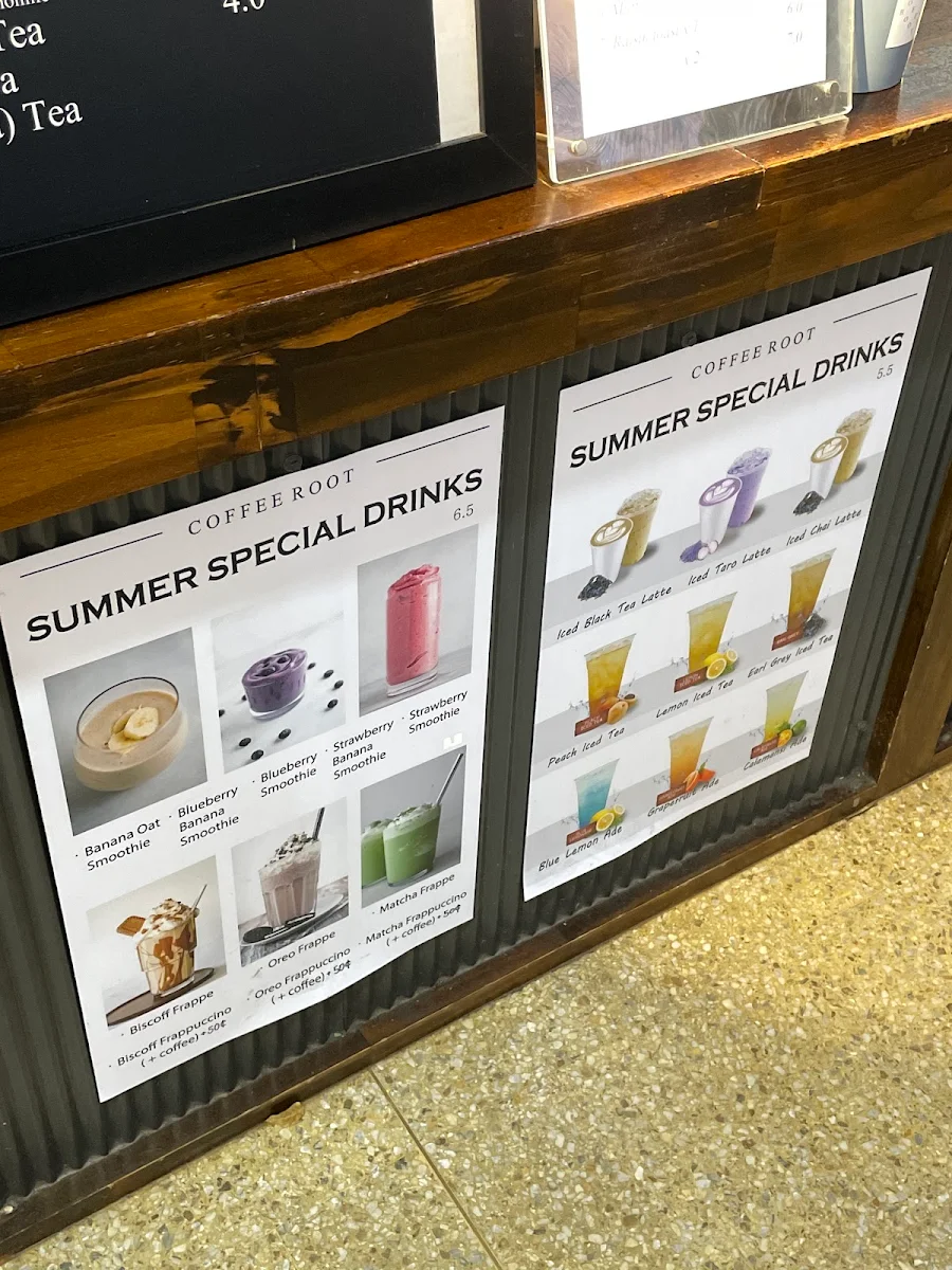 Menu, COFFEE ROOT