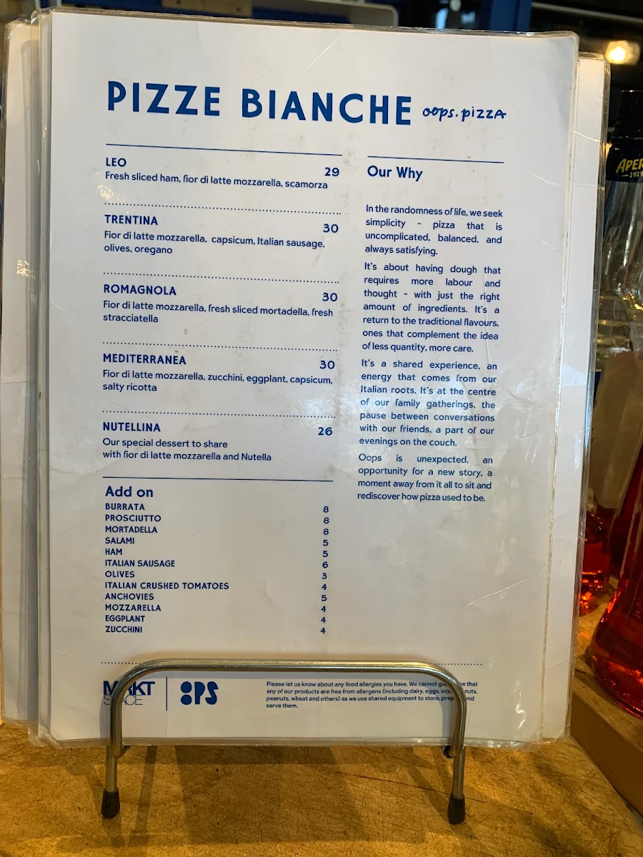 Menu, MRKT SPACE - Leighton Beach
