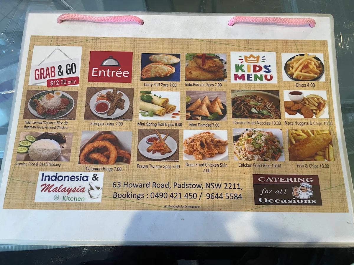 Menu, Indonesia & Malaysia Kitchen