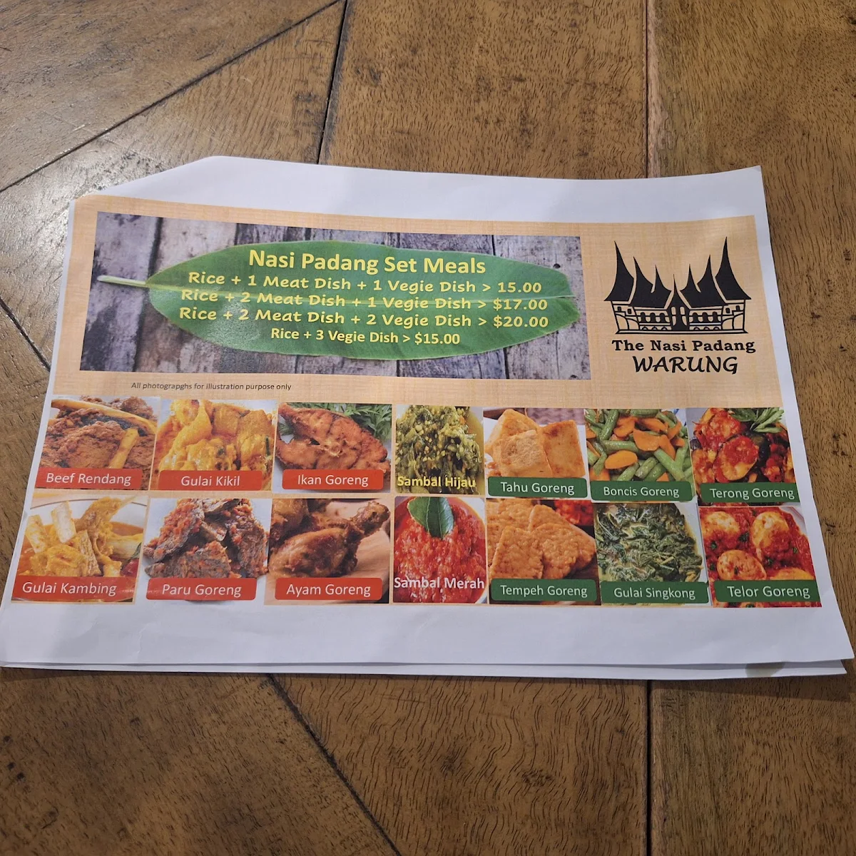 Menu, Indonesia & Malaysia Kitchen