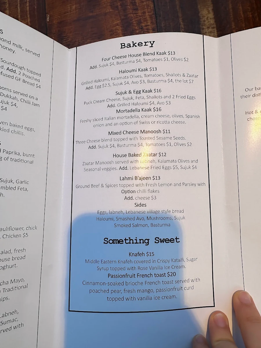 Menu, Nineteen43