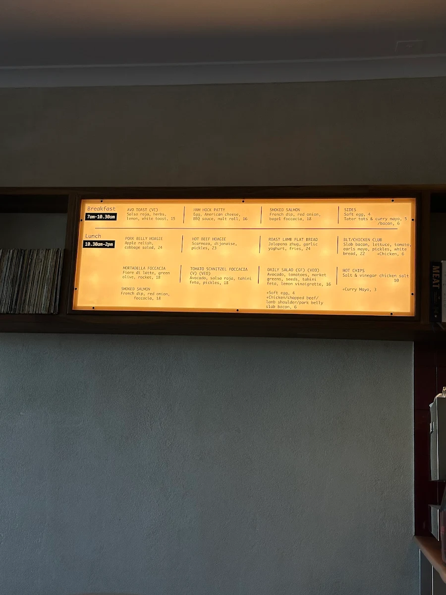 Menu, Earl's