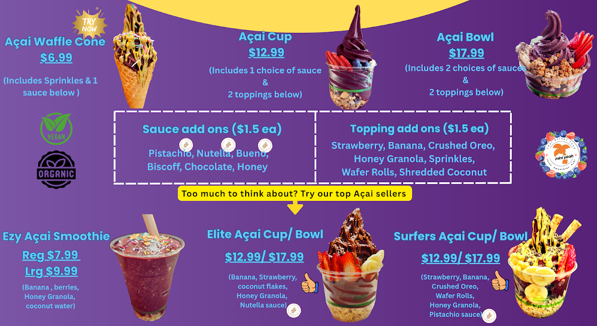 Menu, Mini Yeah Thai Street Food & Drinks