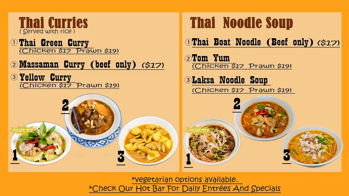 Menu, Mini Yeah Thai Street Food & Drinks
