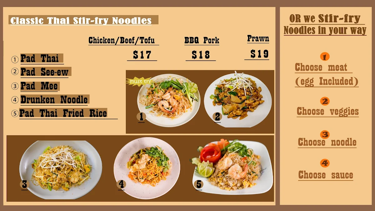 Menu, Mini Yeah Thai Street Food & Drinks