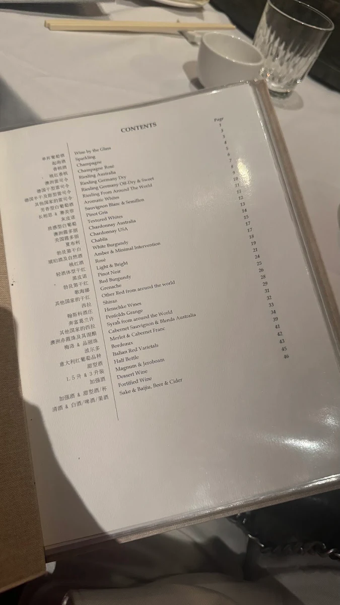 Menu, Mr. Wong