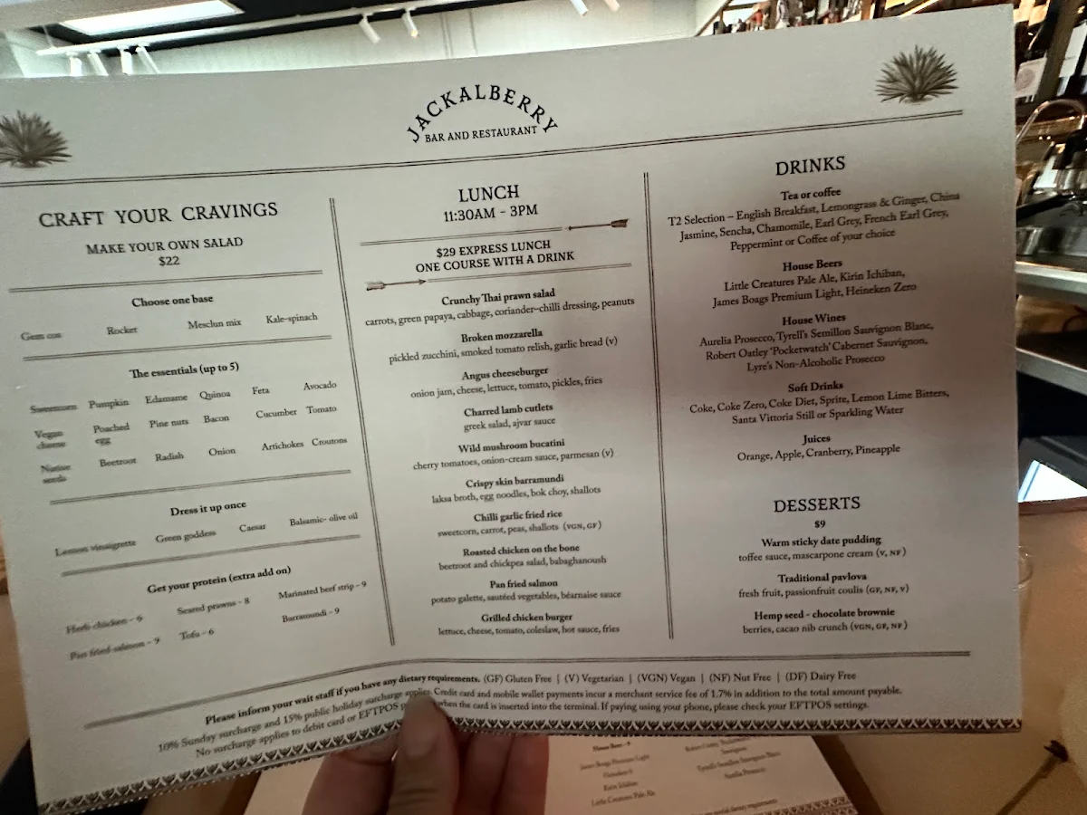 Menu, Jackalberry