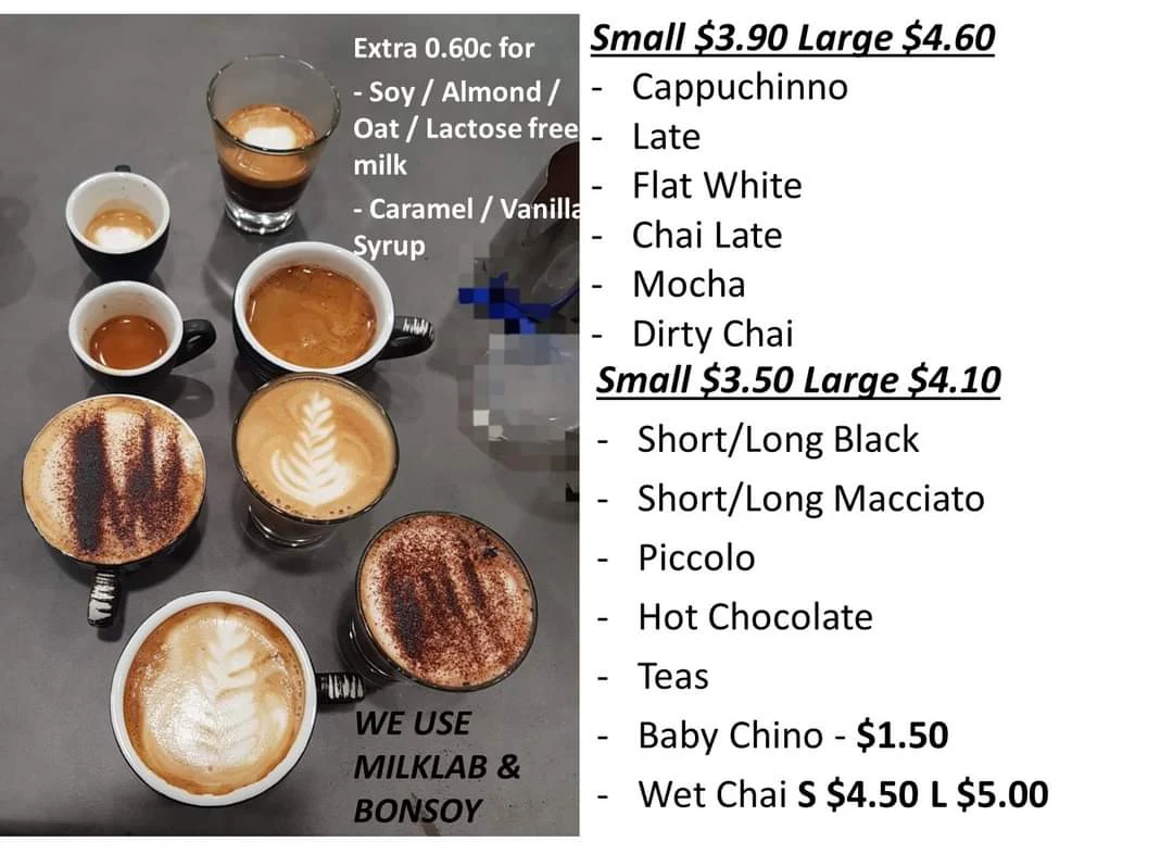 Menu, Greenhill Convenience Store & Cafe