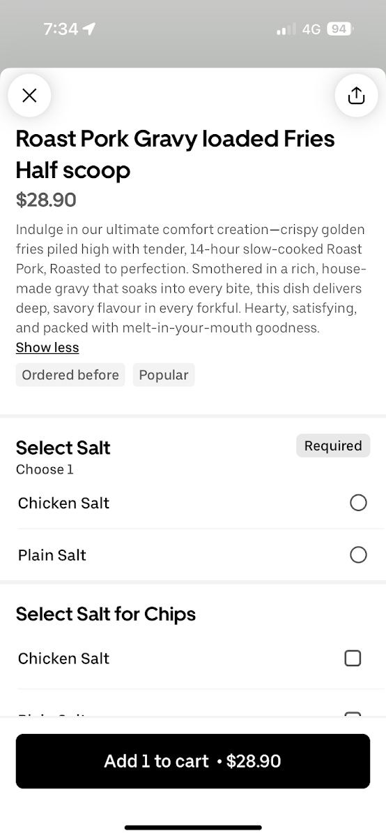 Menu, Tropical Seafood & Takeaway Townsville
