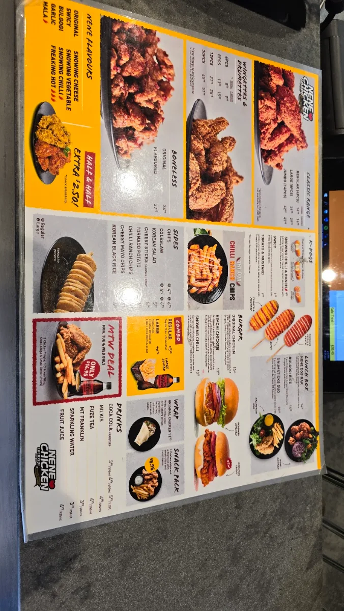 Menu, Nene Chicken Innaloo