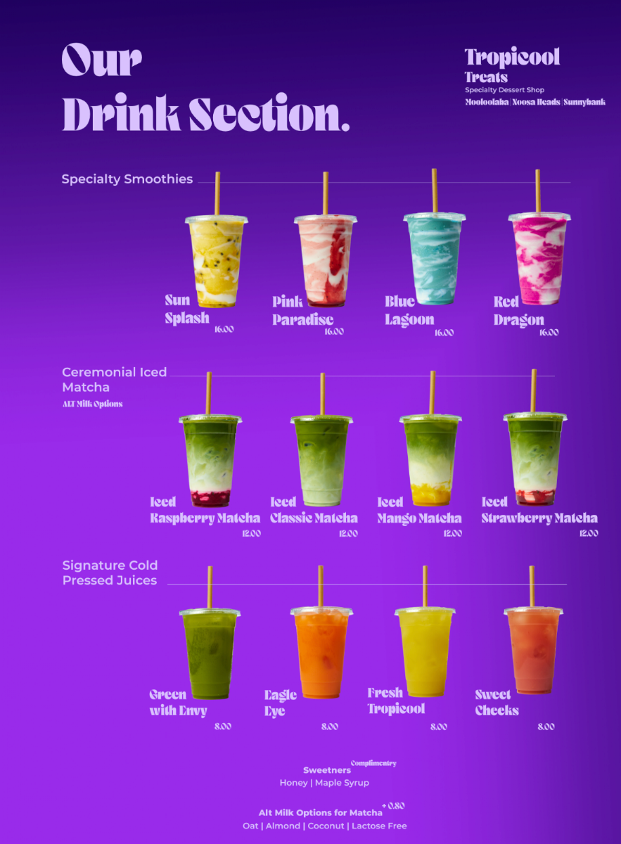 Menu, Tropicool Treats Mooloolaba