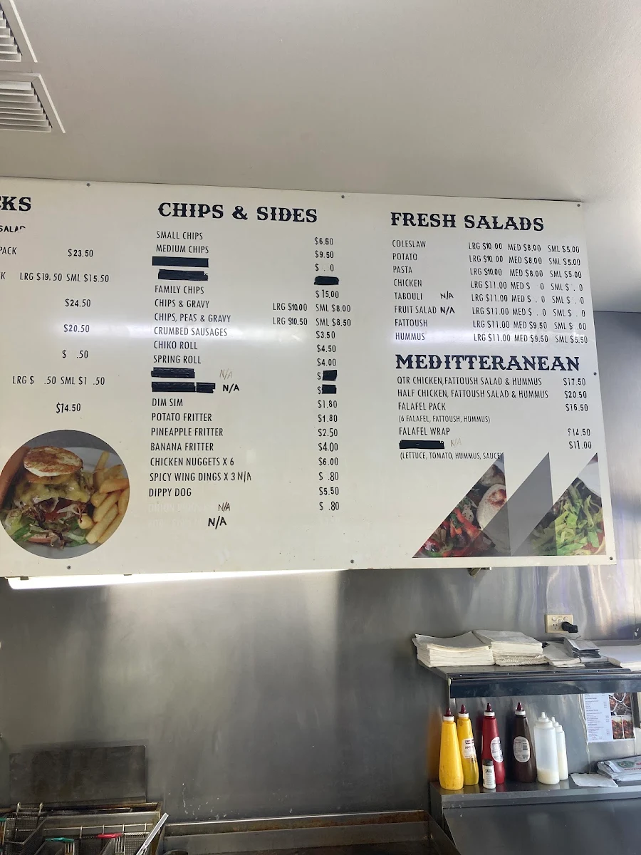Menu, Nuriootpa Chicken Centre & Deli