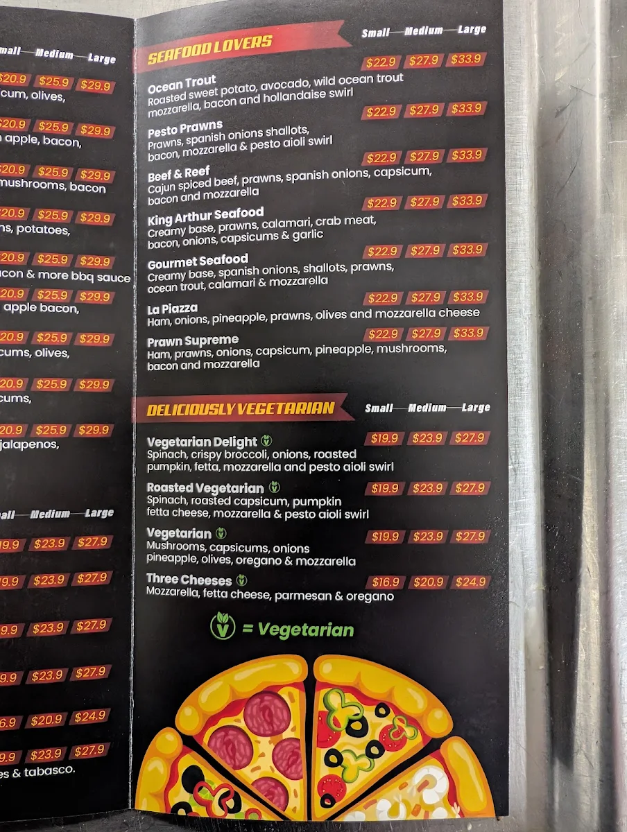 Menu, Three Kings Pizza Flagstone