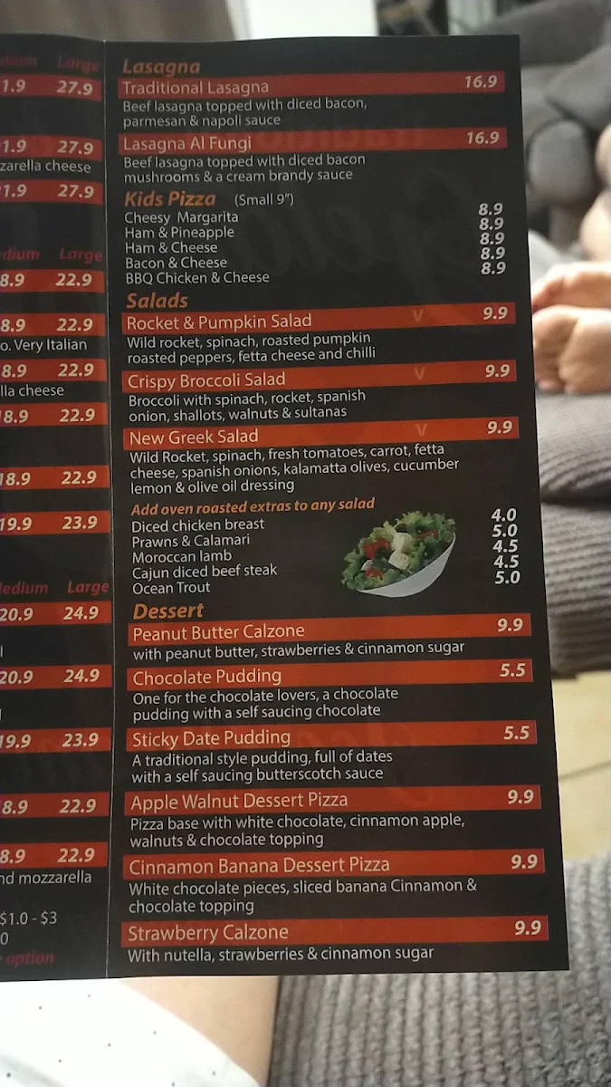Menu, Three Kings Pizza Flagstone