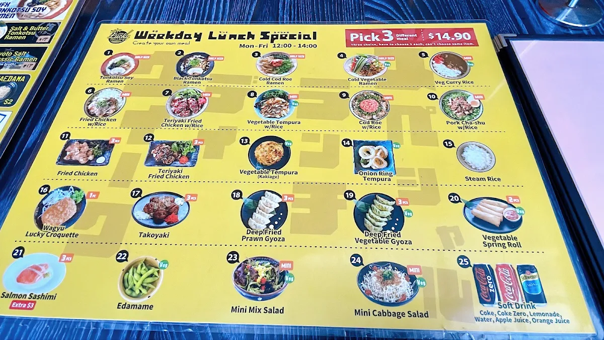 Menu, JFX Noodle & Tapas Bar
