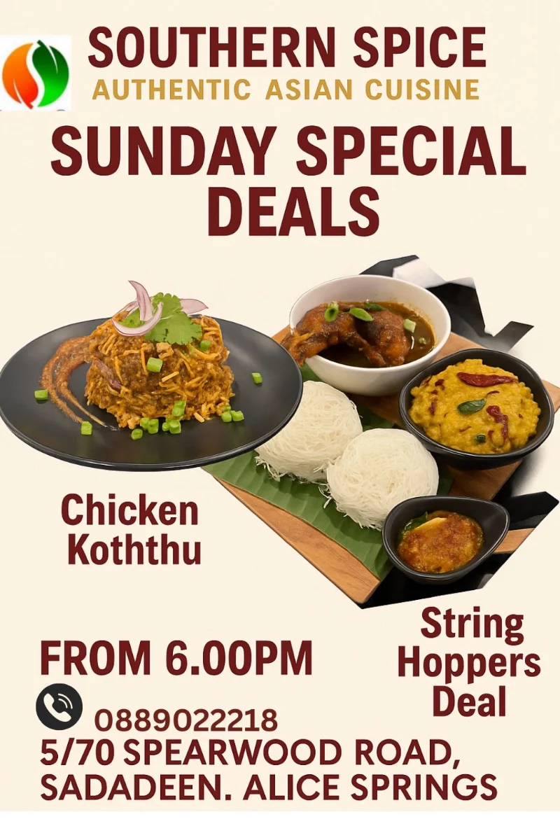 Menu, Southern Spice Authentic Asian Cuisine