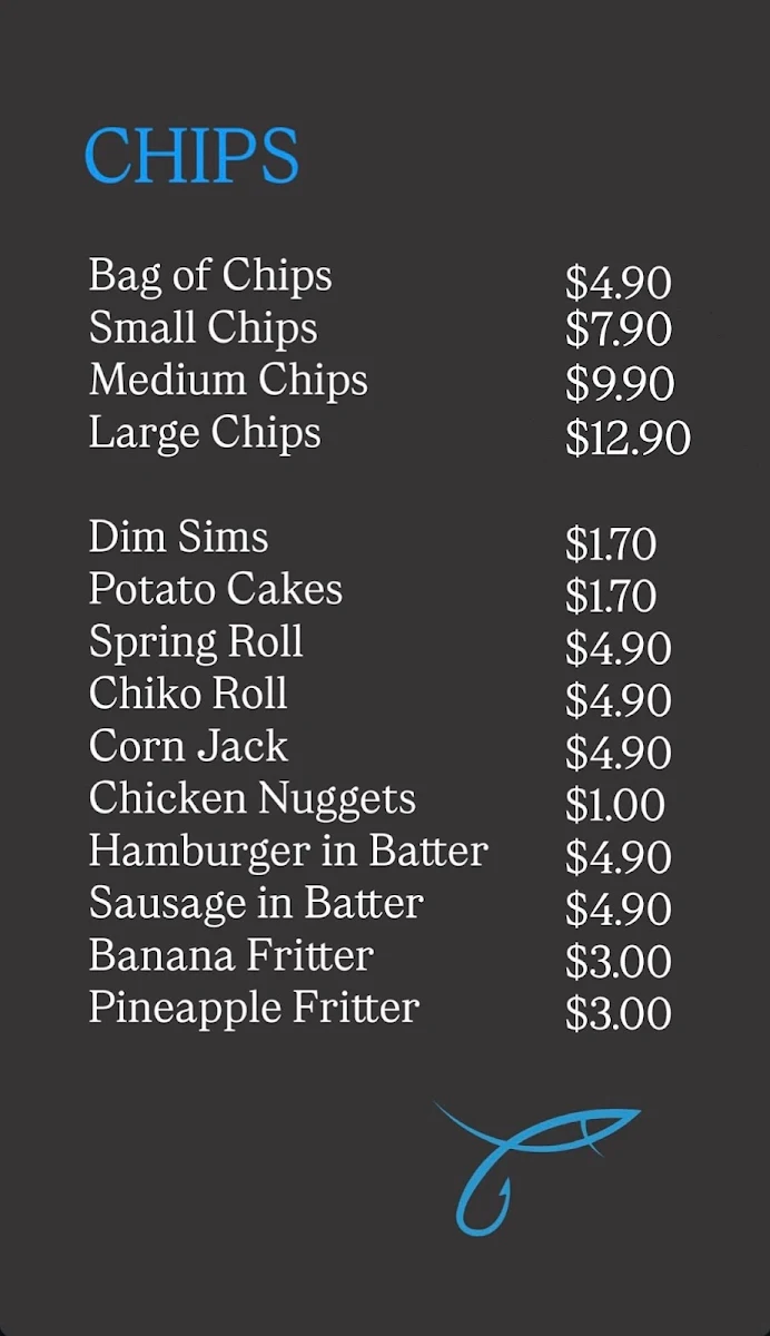 Menu, Taylors Lakes Fish N Chips