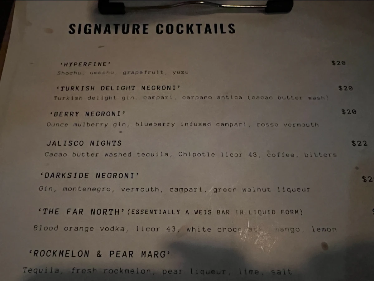 Menu, Bosc