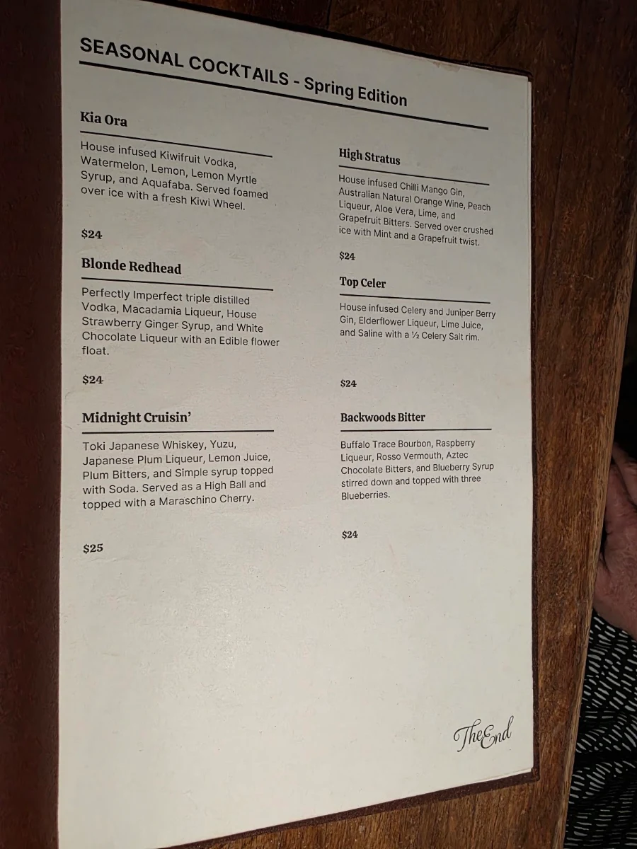 Menu, Bosc