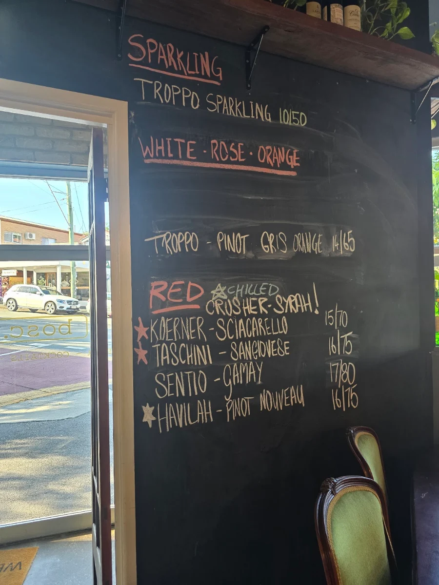 Menu, Bosc