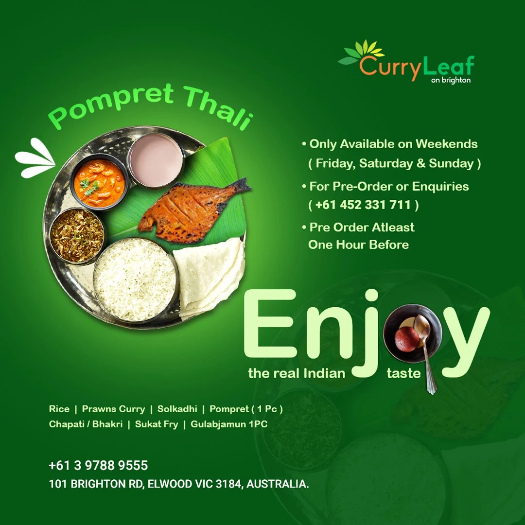 Menu, Curry Leaf on Brighton