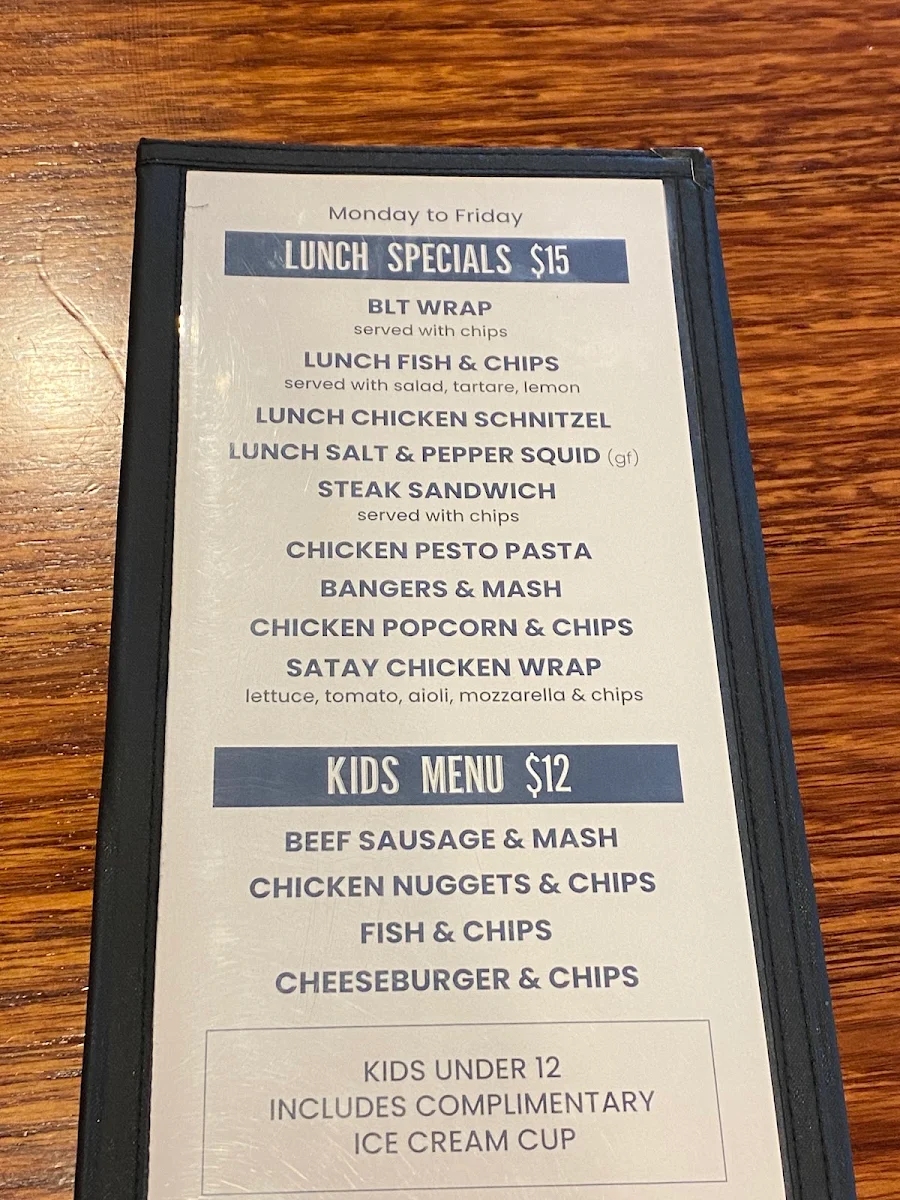 Menu, Hunter River Hotel