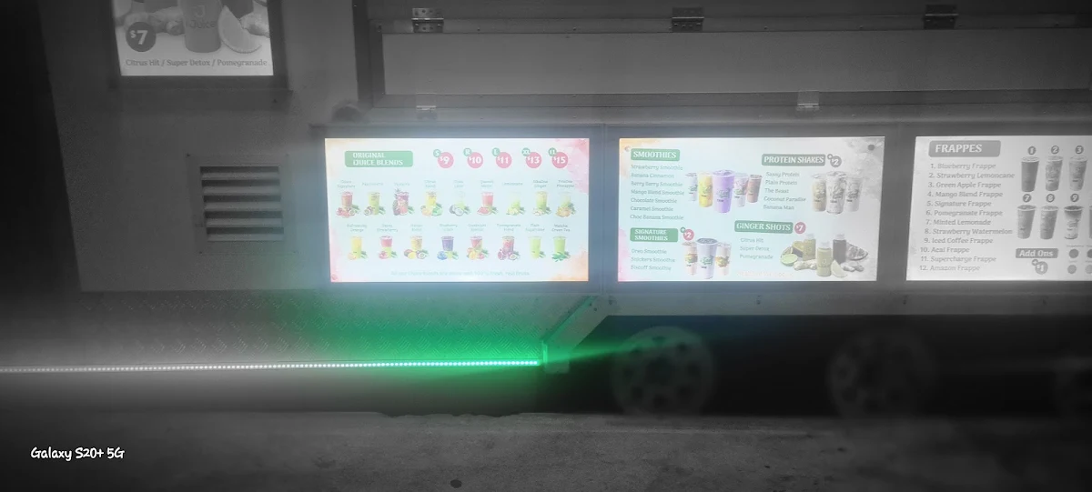 Menu, iJuice Sugarcane Guildford