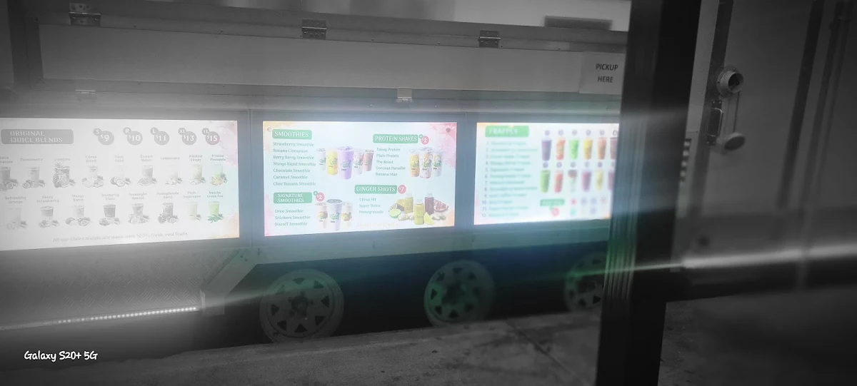 Menu, iJuice Sugarcane Guildford
