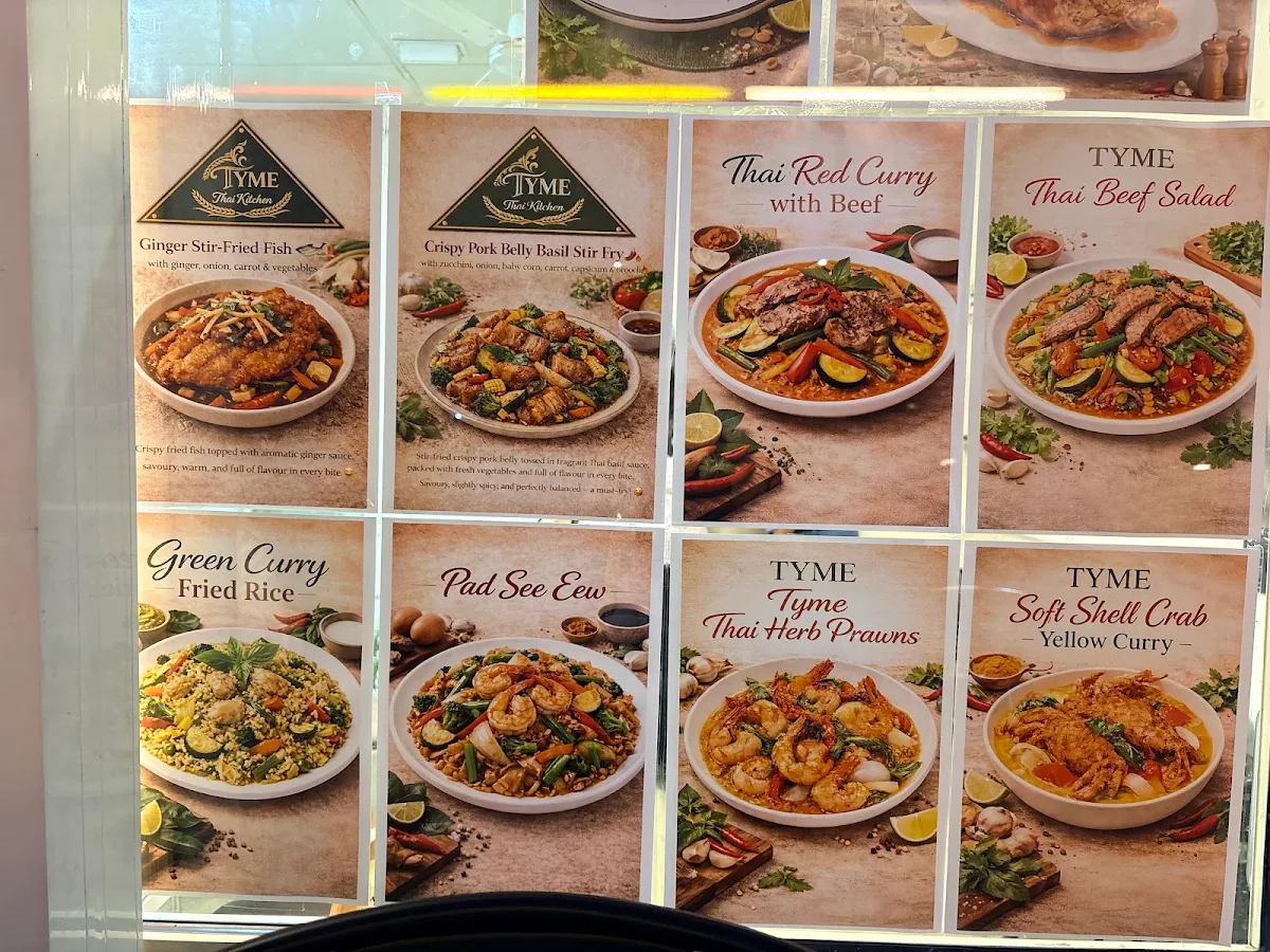 Menu, TYME Thai Kitchen