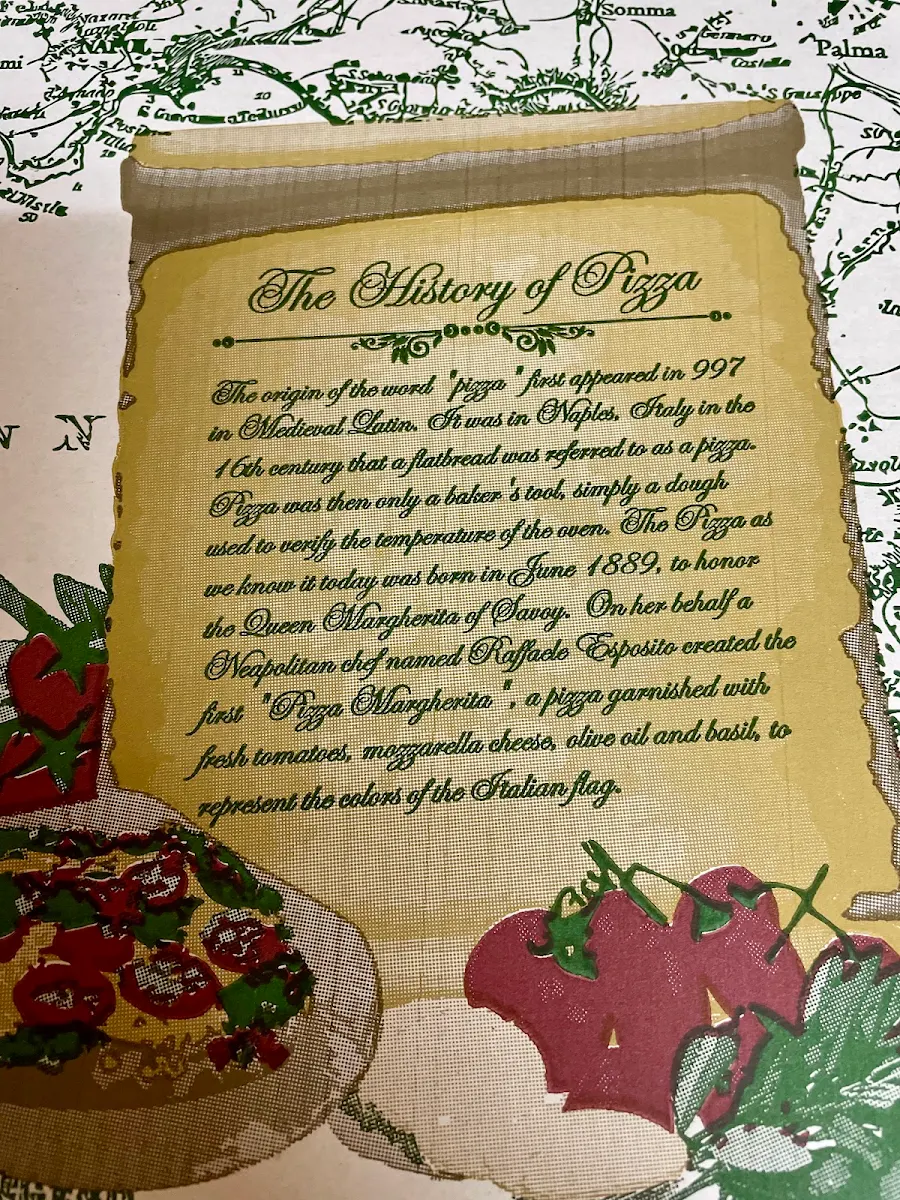 Menu, Vulcano Pizzeria & Restaurant