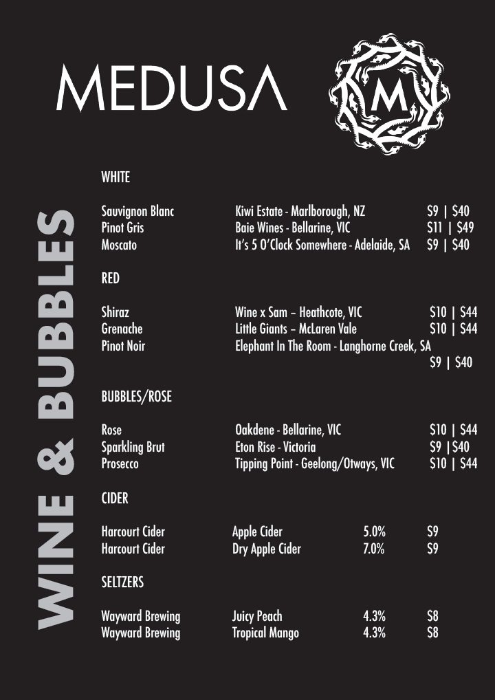 Menu, Medusa