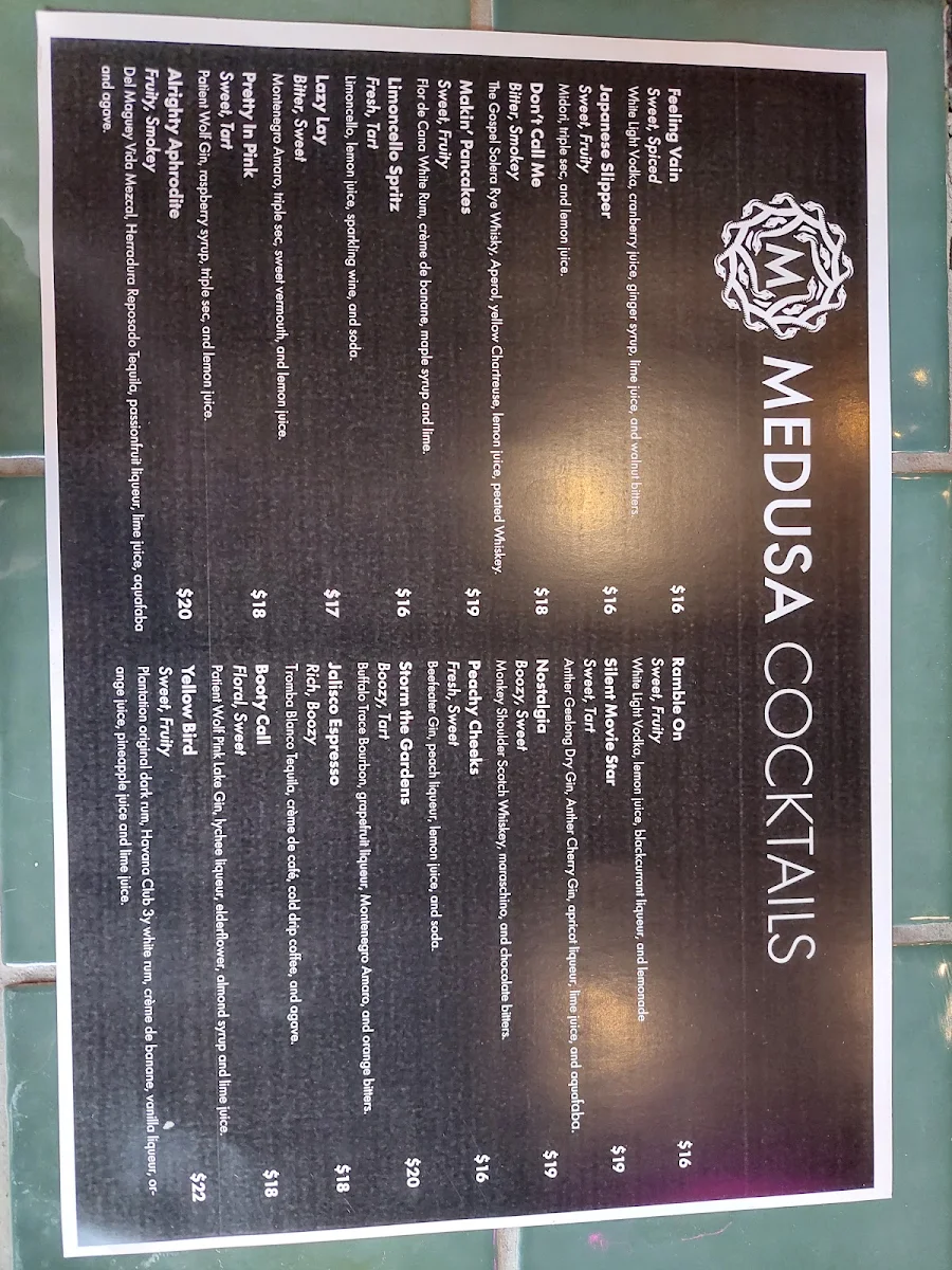 Menu, Medusa