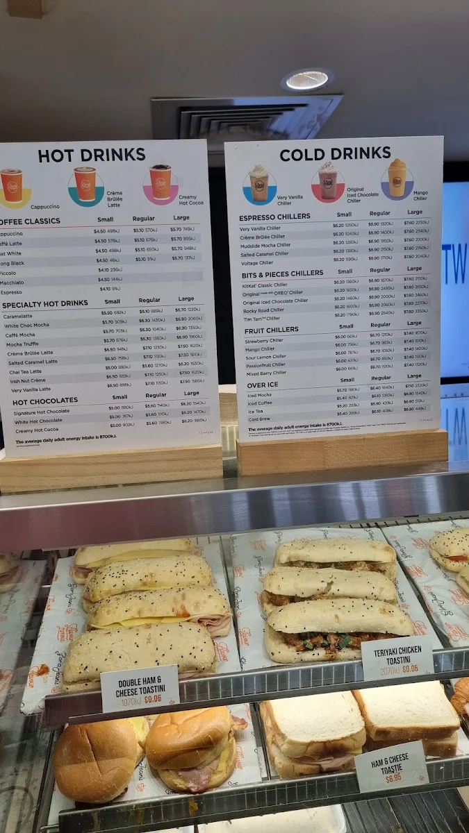 Menu, Gloria Jean's Meadowbrook EG Drive Thru