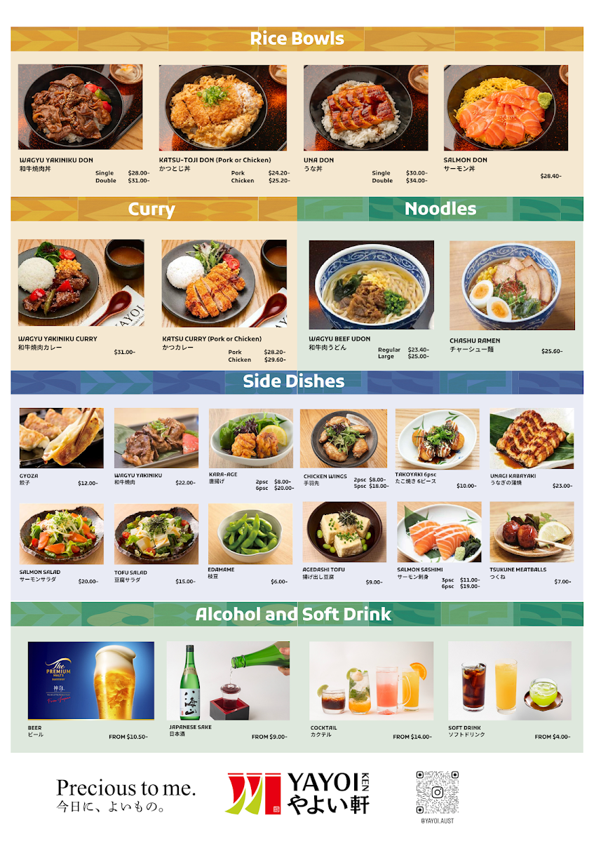 Menu, YAYOI Galeries