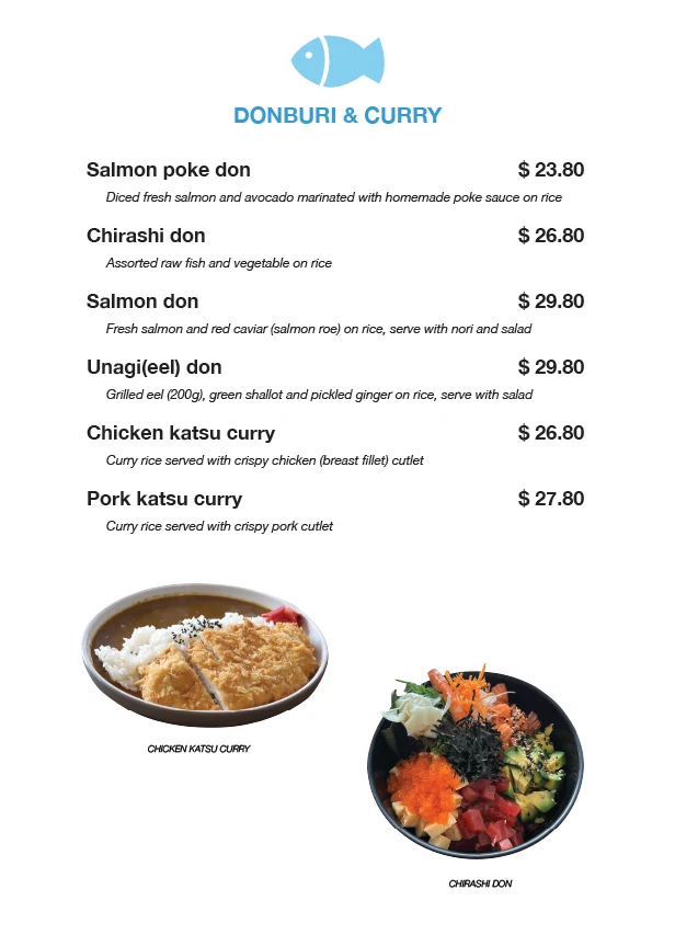 Menu, Shonan Japanese Kitchen