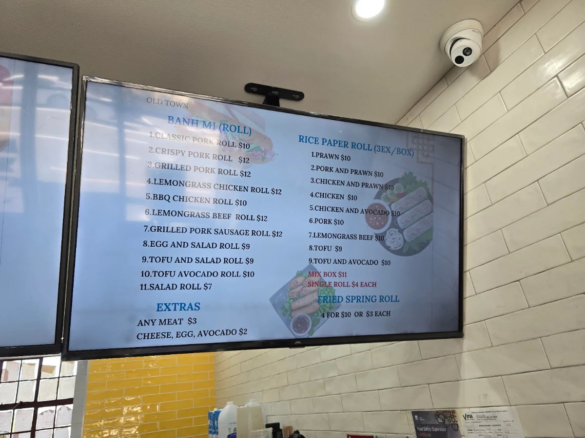 Menu, Old Town - Vietnamese Street Food