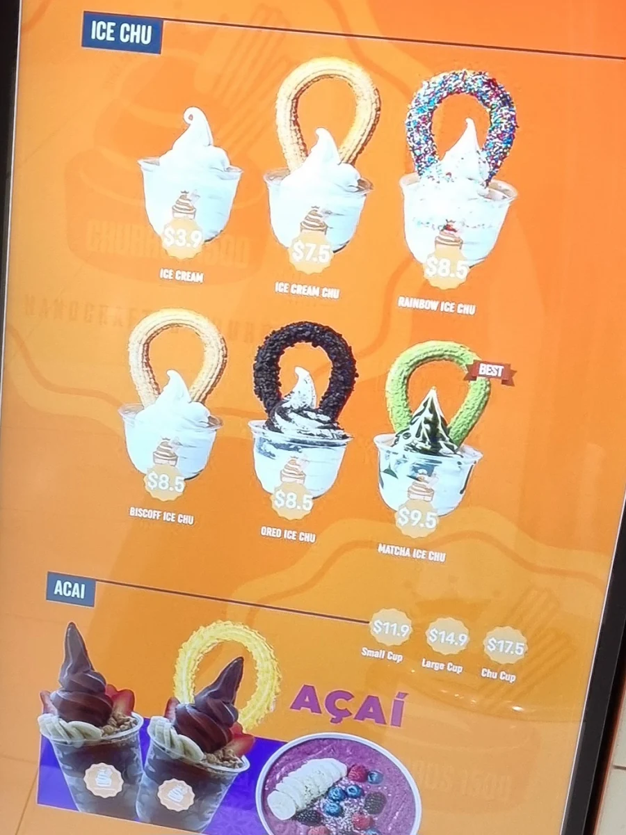 Menu, Churros 1500 Hurstville