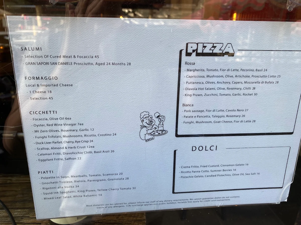 Menu, Ombra