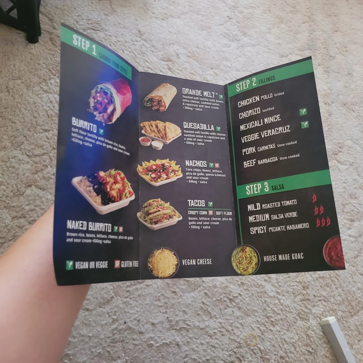 Menu, Mad Mex Parkmore