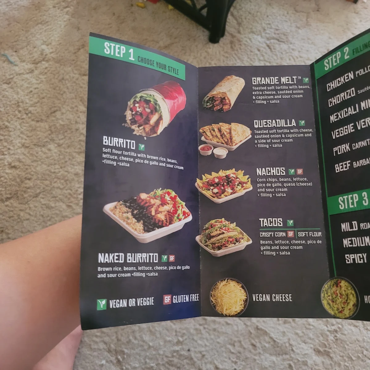 Menu, Mad Mex Parkmore