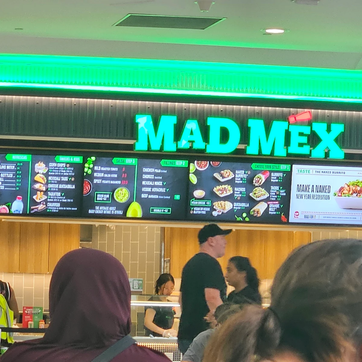 Menu, Mad Mex Parkmore