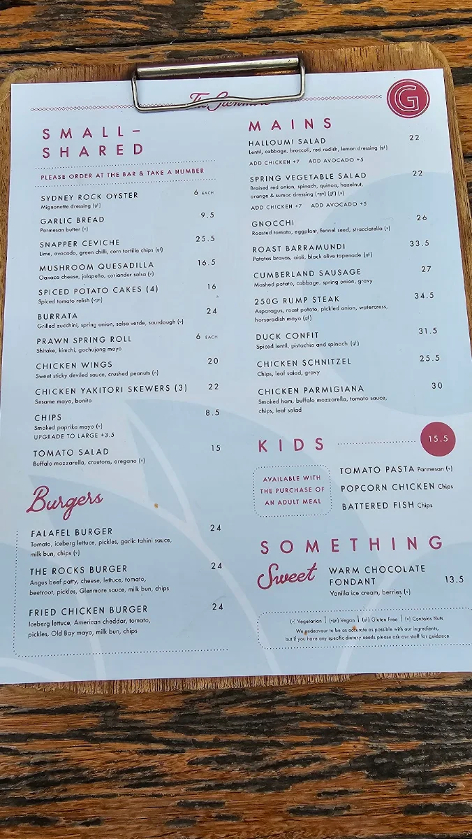 Menu, The Glenmore Hotel