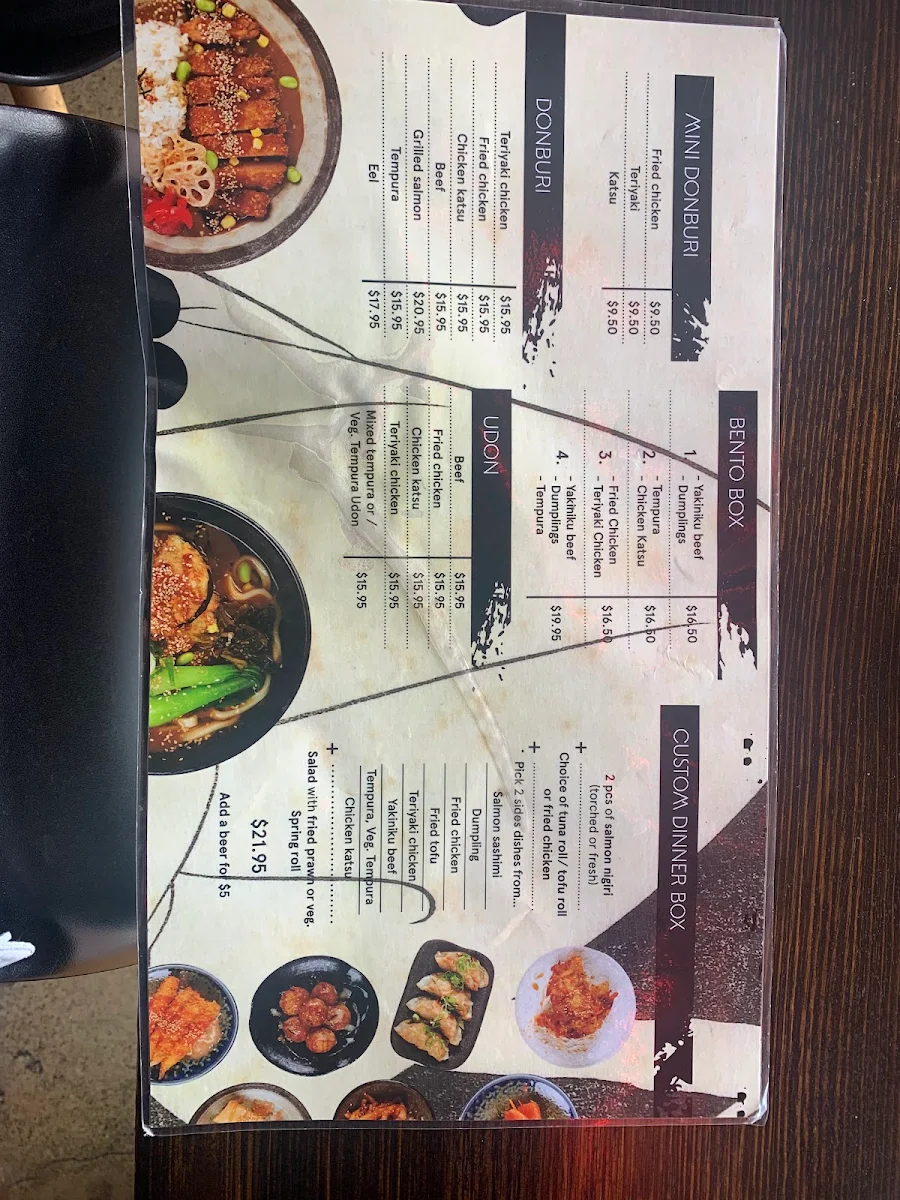 Menu, Bento Moonah