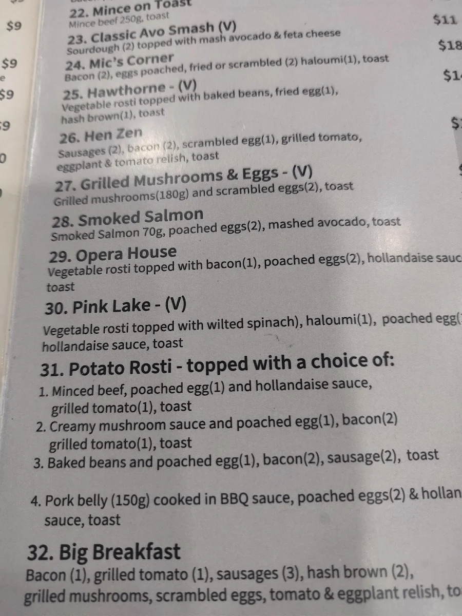 Menu, Linda's Cafe & Restaurant
