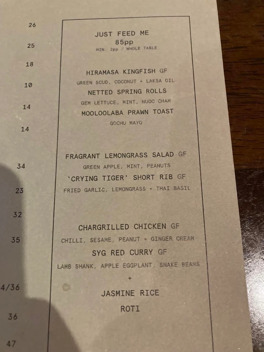 Menu, Sum Yung Guys Restaurant