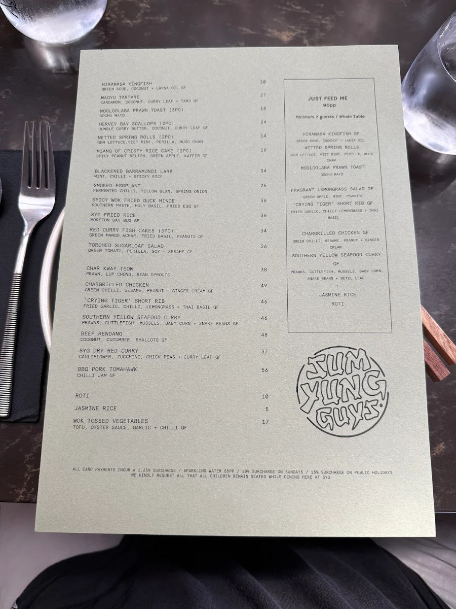 Menu, Sum Yung Guys Restaurant