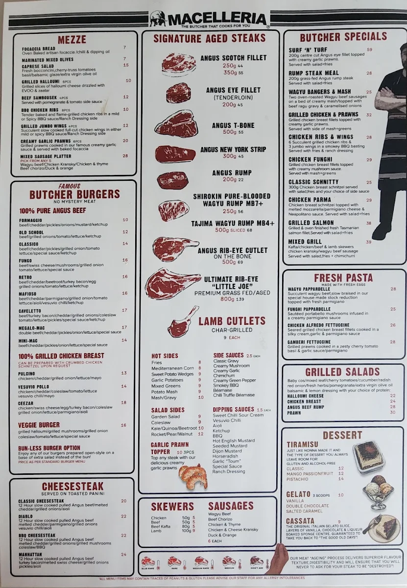 Menu, Macelleria Newtown